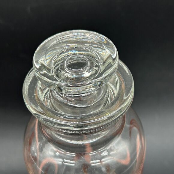 2 Glass Bottles with Stoppers MCM Bath Salts Pink and Gold Glass Containers - Picture 3 of 6